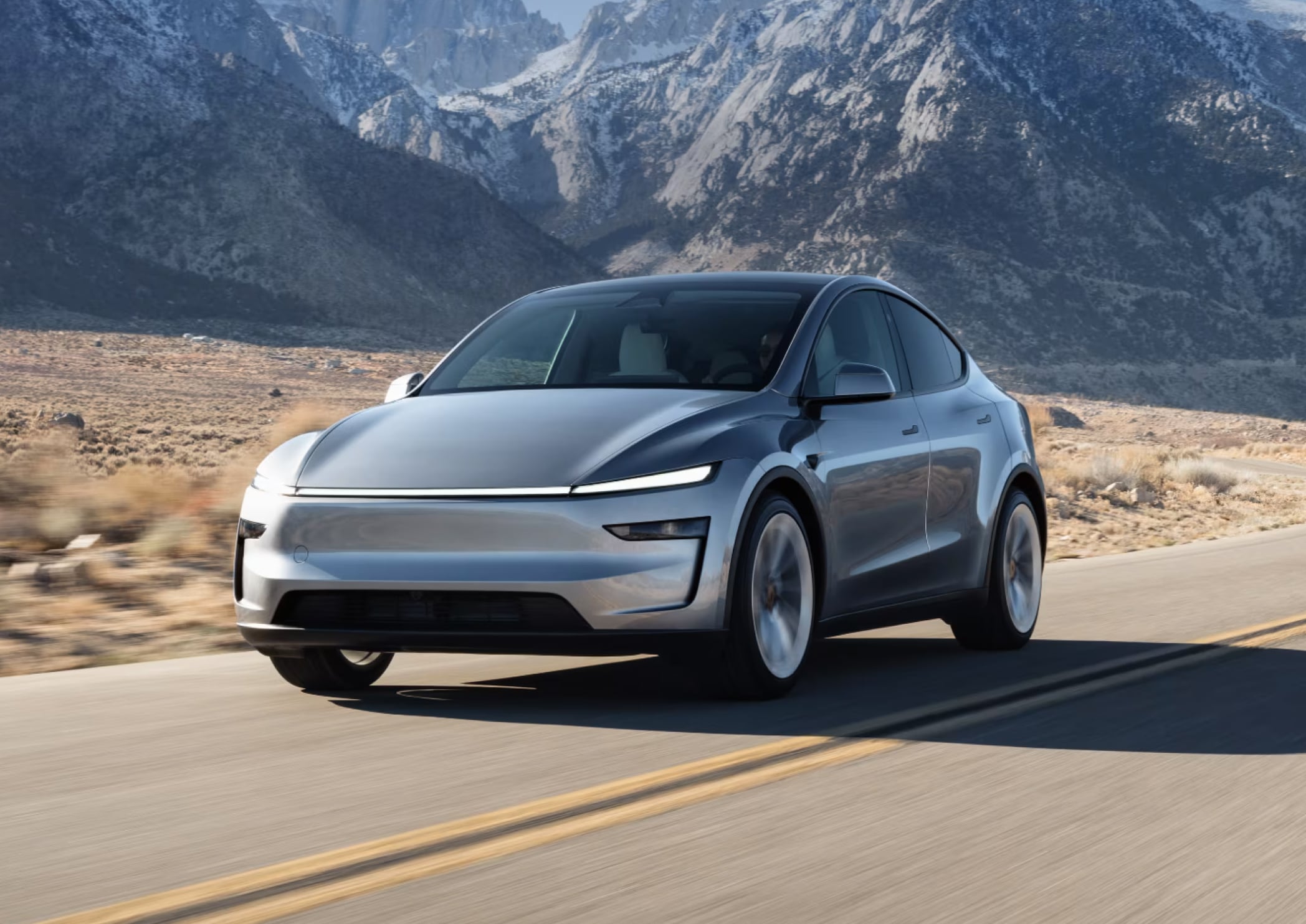Tesla Model Y electric vehicle on a road
