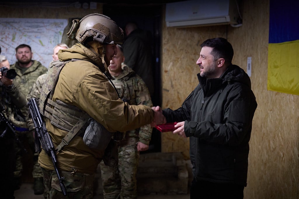 Ukrainian soldiers in the field during combat operations as the country's military command changes hands