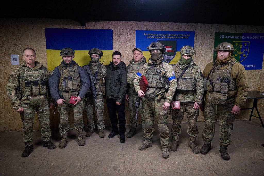Ukrainian military personnel during operations on the front line as Zelensky appoints a new Commander-in-Chief