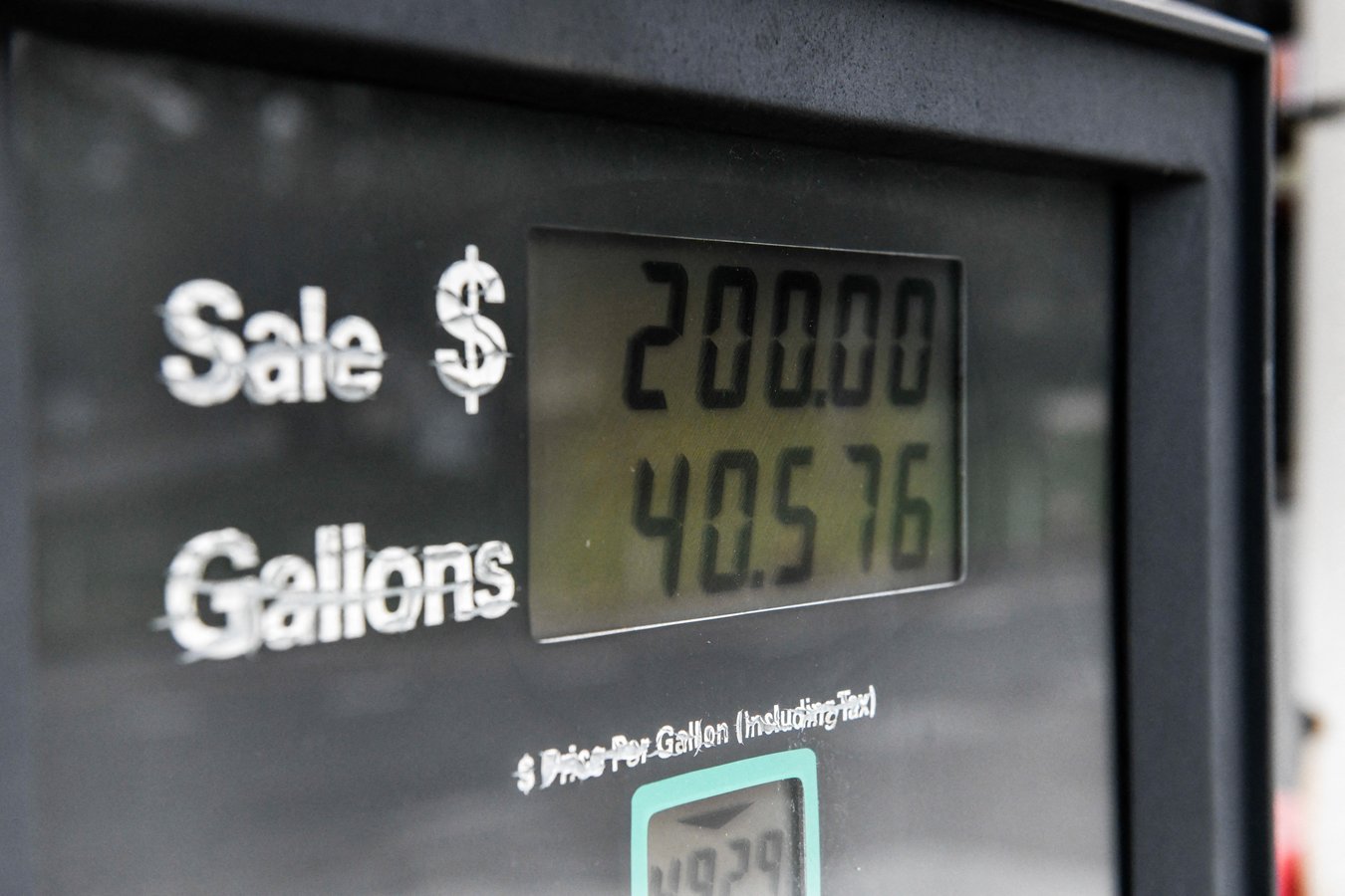 Gas pump at Freedom Fuel Network station in Pennsylvania showing higher fuel prices