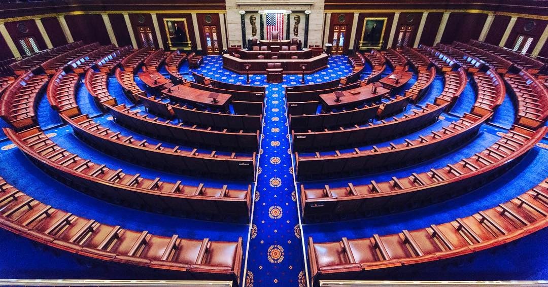 The floor of the United States House of Representatives chamber, where Kean cast his return vote