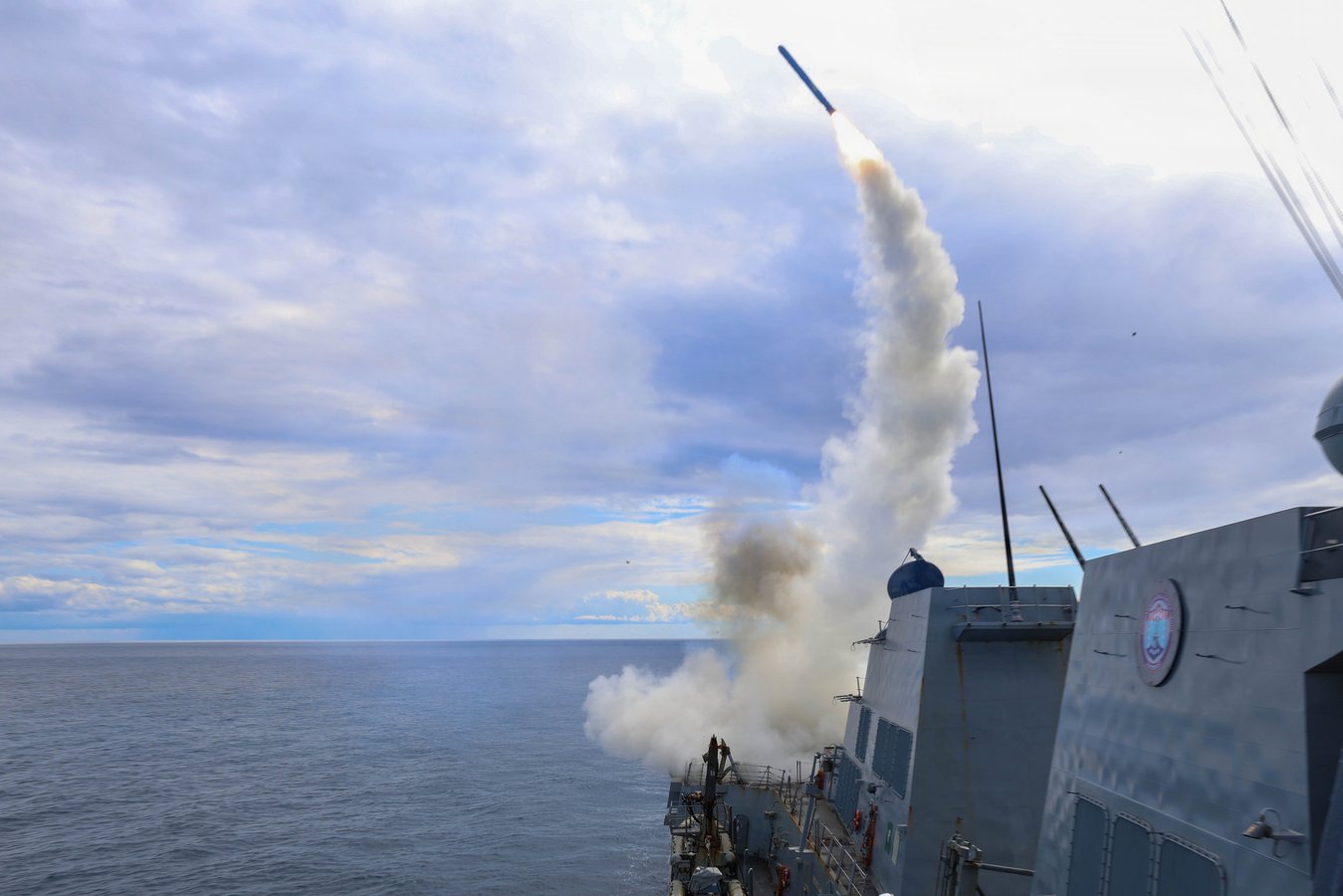 USS Thomas Hudner guided missile destroyer fires Tomahawk missile in Operation Epic Fury against Iran