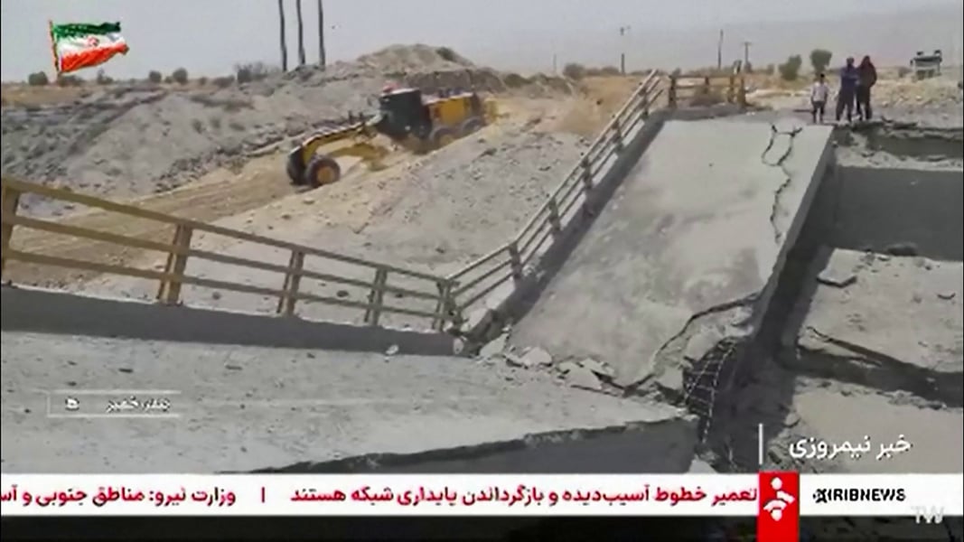 US airstrikes destroyed a bridge in Bandar Khamir county near the Strait of Hormuz in southern Iran July 2026