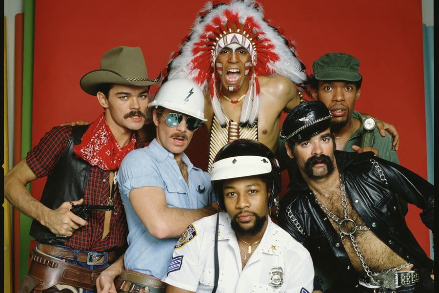 The Village People performing, with Victor Willis as lead singer