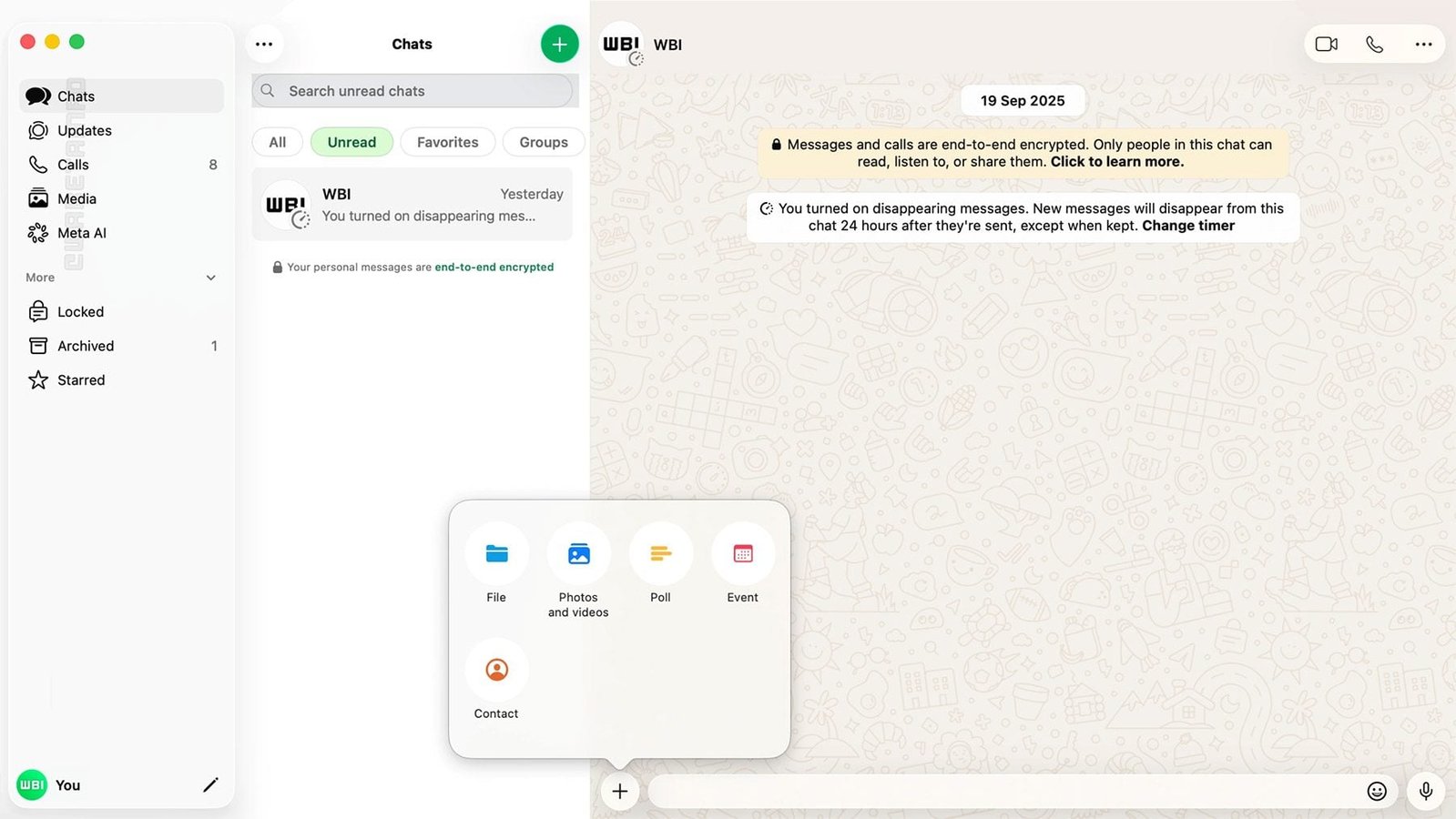 WhatsApp Liquid Glass redesign on Mac showing new sidebar