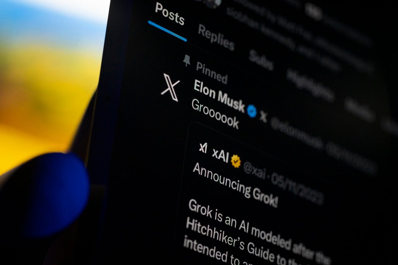 Elon Musk's X profile displayed on a smartphone as the platform updates its reply algorithm