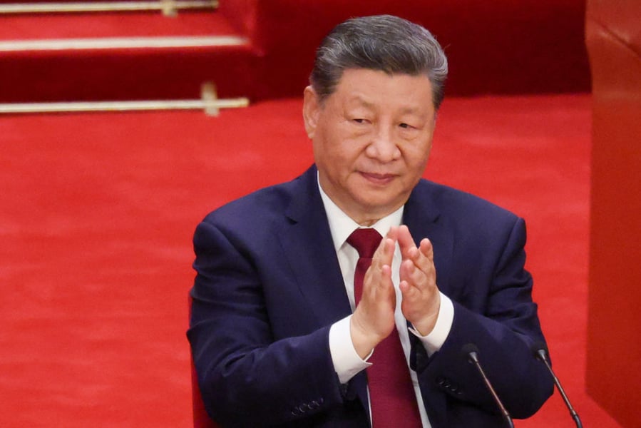 Xi Jinping addresses Communist Party of China members at the Great Hall of the People on the 105th founding anniversary of the CPC