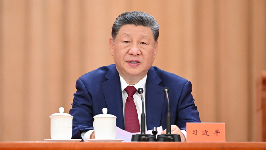 Delegates at the Great Hall of the People during the CPC 105th founding anniversary ceremony in Beijing