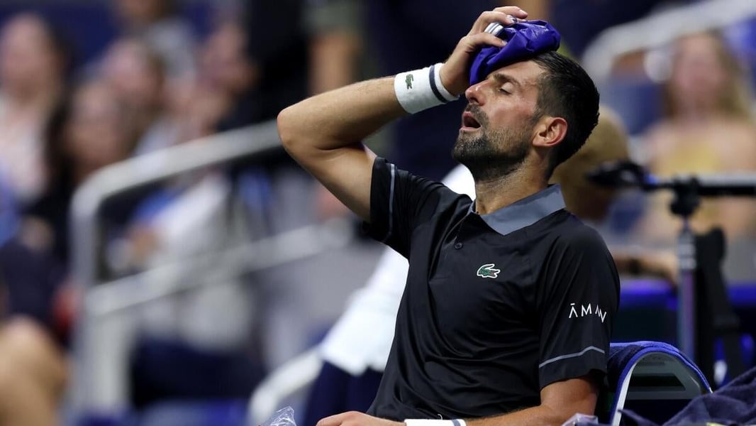 Mariano Navone celebrates his first-round victory over Novak Djokovic at the 2026 US Open