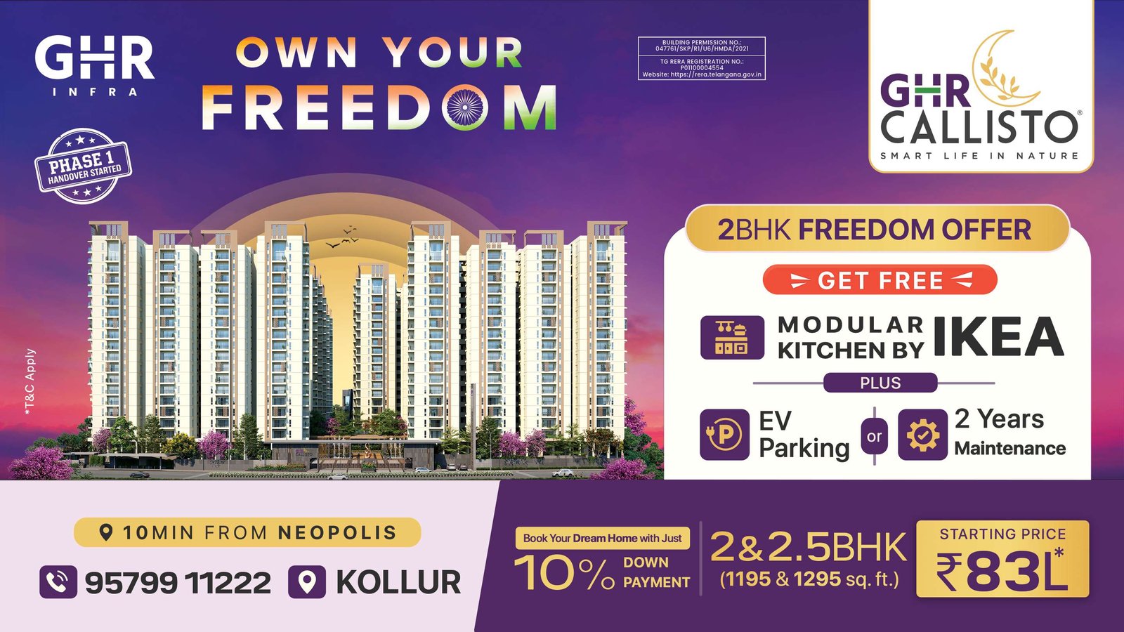 GHR Infra Launches ‘2BHK Freedom Offer’ at GHR Callisto