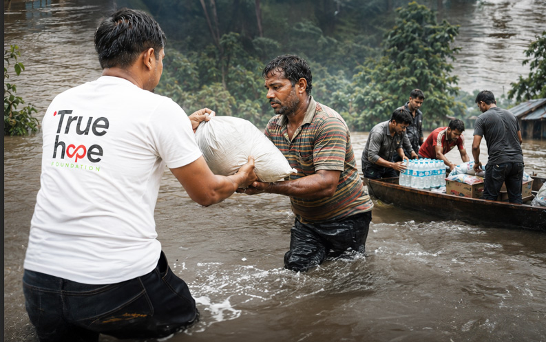 True Hope Foundation Delivers 1000 Relief Kits to Flood-Affected Families in Assam, Reaching More Than 2,000 People