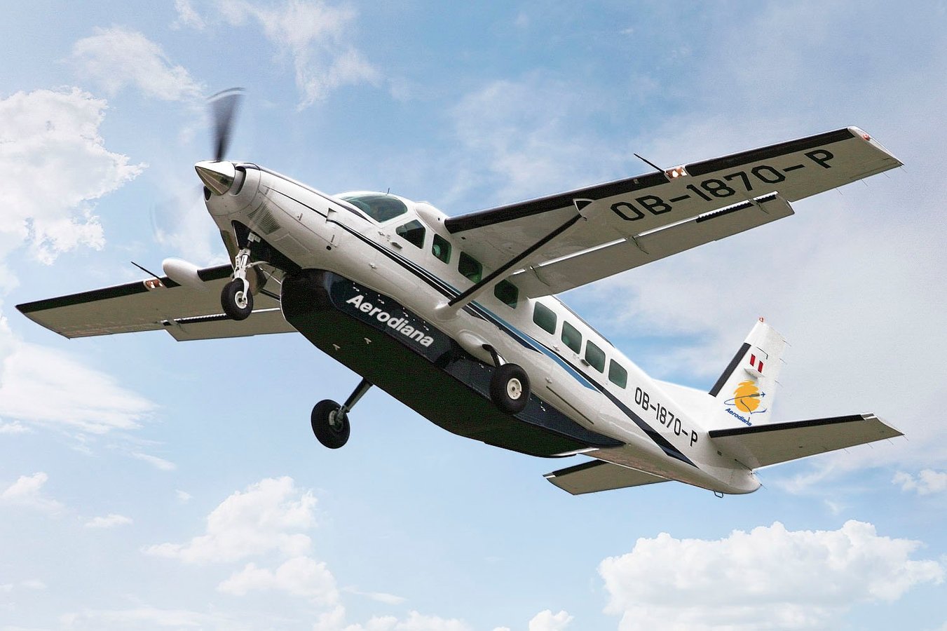 Aerodiana Cessna Grand Caravan aircraft used for sightseeing flights over the Nazca Lines in Peru