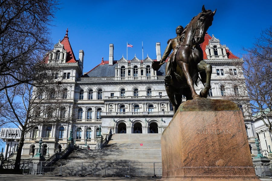 Albany New York State Capitol building exterior, site of the alleged ISIS bomb plot by Jessica Bowie