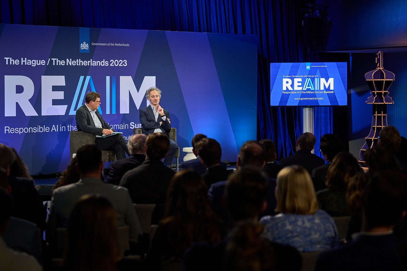 Palantir CEO Alex Karp interviewed at REAIM military AI conference in The Hague Netherlands