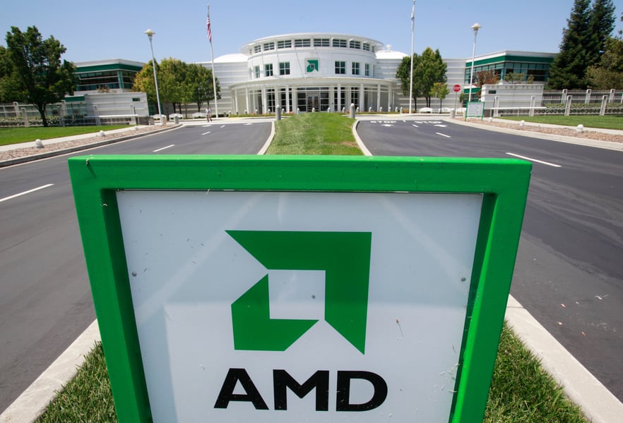 AMD as the chipmaker's shares slip ahead of NVIDIA earnings