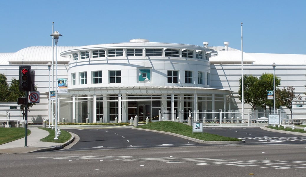 Advanced Micro Devices headquarters building in Santa Clara California — AMD stock August 28 2026