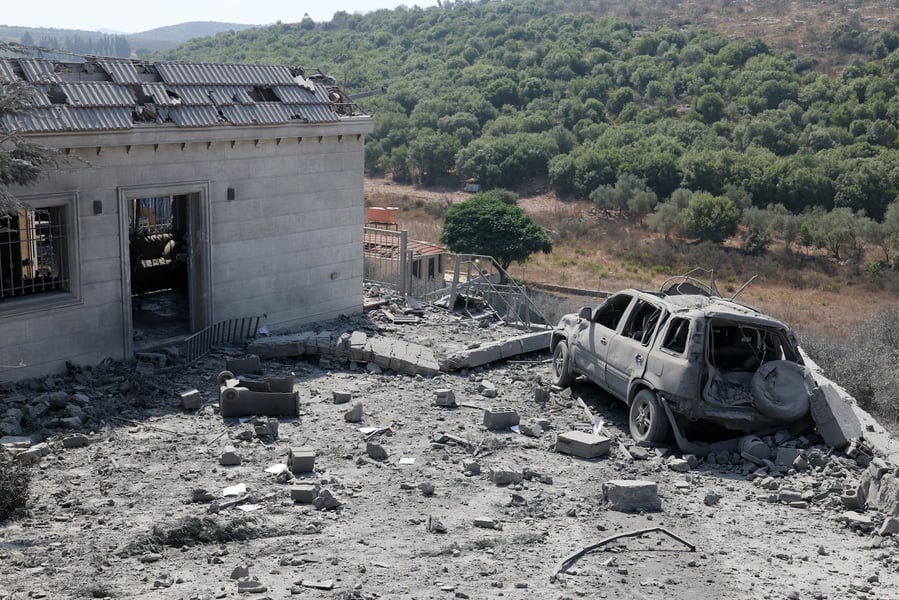 A home in the southern Lebanese village of Ansar damaged by the Israeli strike on August 15, 2026