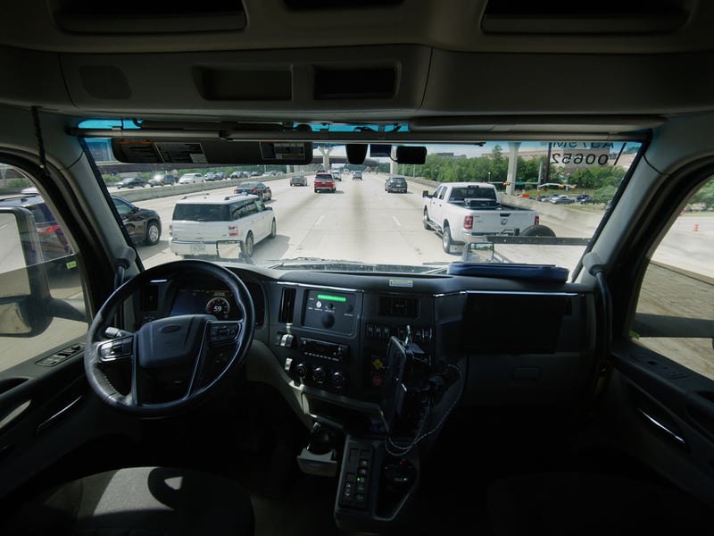 Aurora Innovation autonomous semi-truck on California highway after receiving DMV testing permit