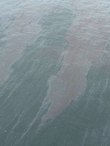 The Caroline Bezengi sanctioned tanker vessel positioned near Oman's Hallaniyat islands in the Gulf of Oman