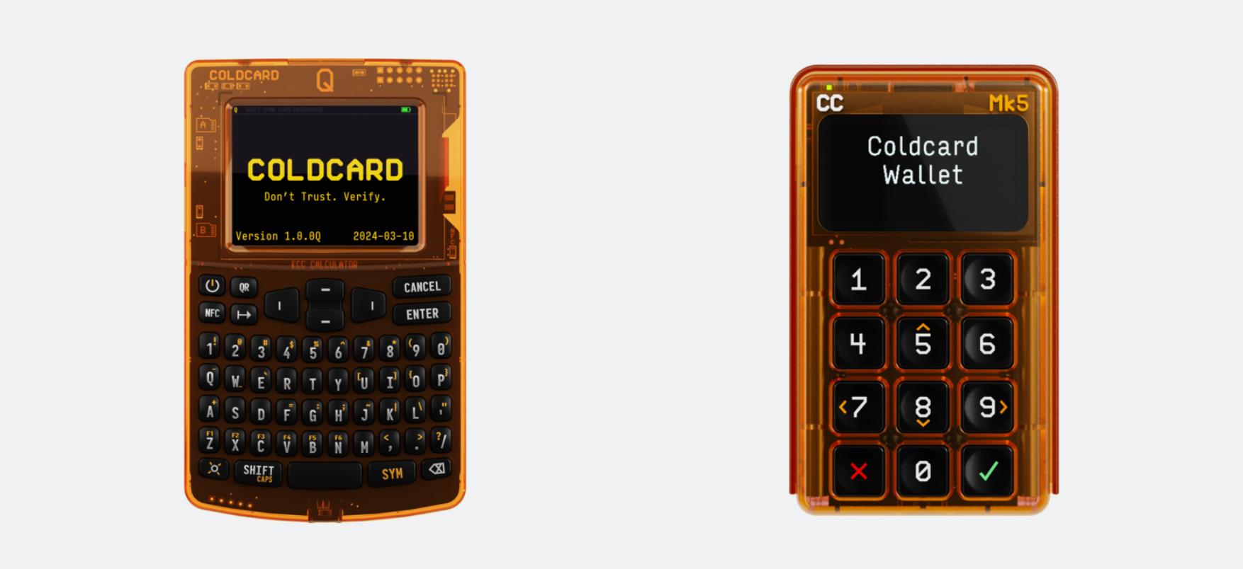 Coldcard Mk4 Bitcoin hardware wallet device by Coinkite, the product at the center of a $130 million seed phrase vulnerability exploit