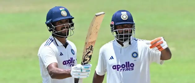 Dhruv Jurel celebrates his century during India vs Sri Lanka 2nd Test at SSC Colombo