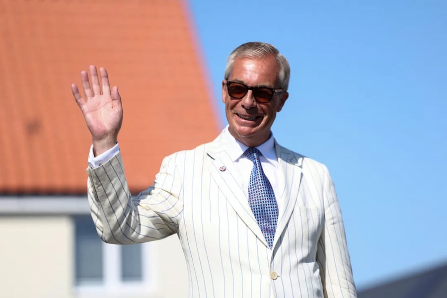 Reform UK leader Nigel Farage after winning the Clacton by-election result