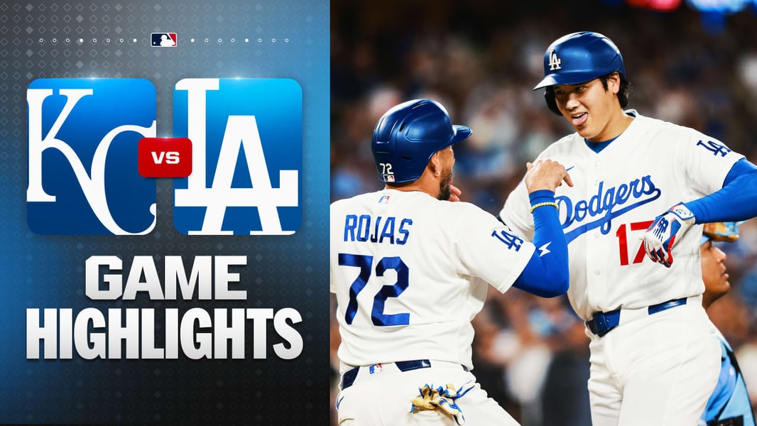 Freddie Freeman falls into Kansas City Royals dugout at Dodger Stadium eighth inning August 2026
