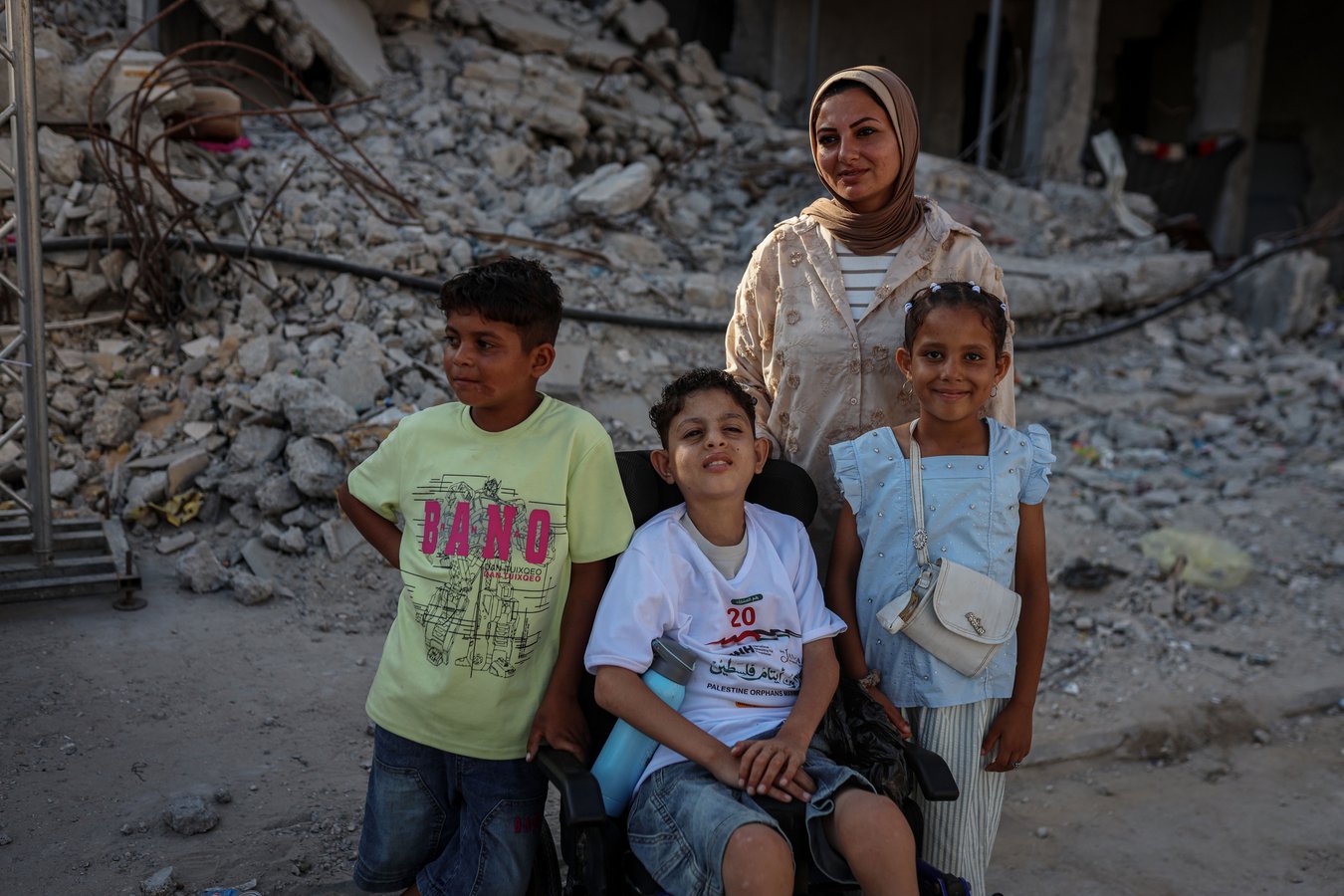 Gaza orphan children at marathon event Khan Younis