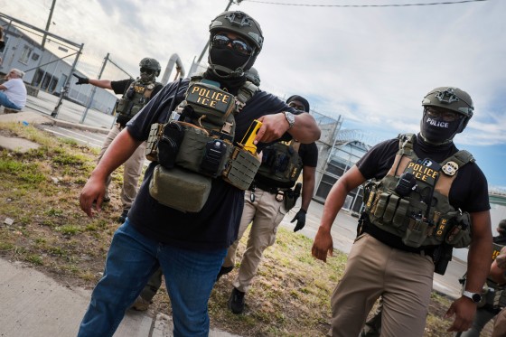 US Immigration and Customs Enforcement ICE officers during immigration enforcement operation 2026