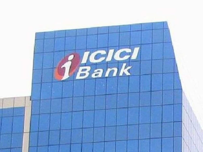 Signage outside an ICICI Bank branch in India