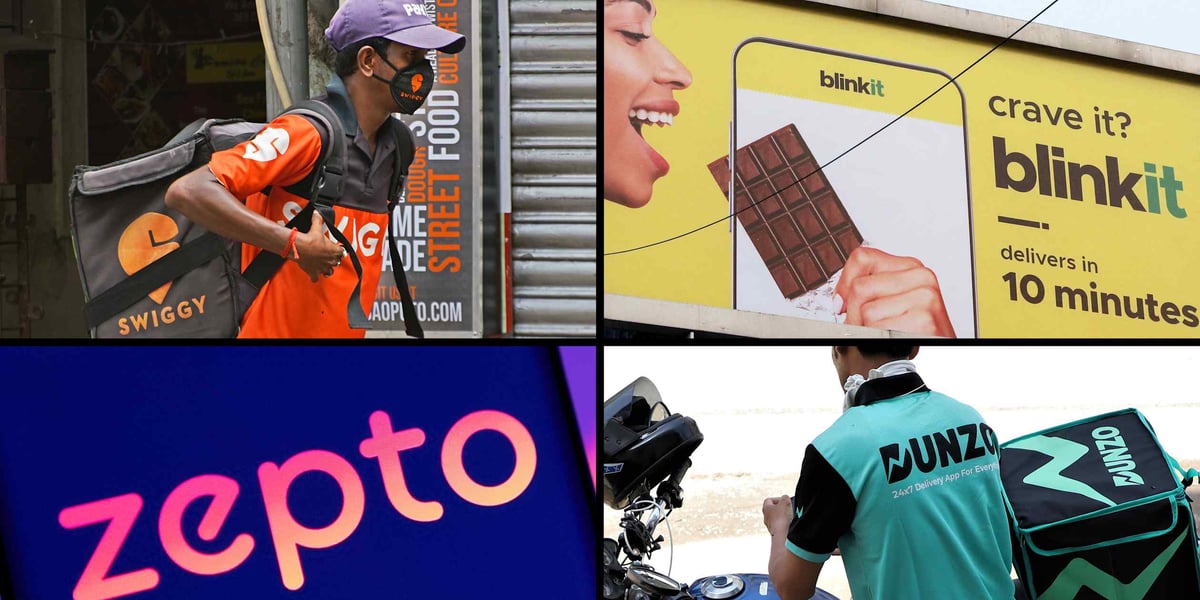 A quick-commerce delivery rider in India, the channel reshaping QSR and grocery demand