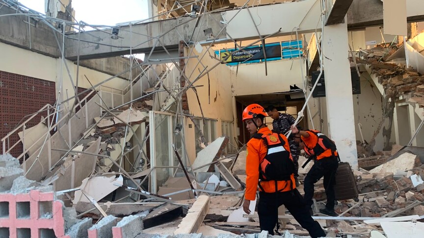 Earthquake aftermath in Flores Island Indonesia August 2026