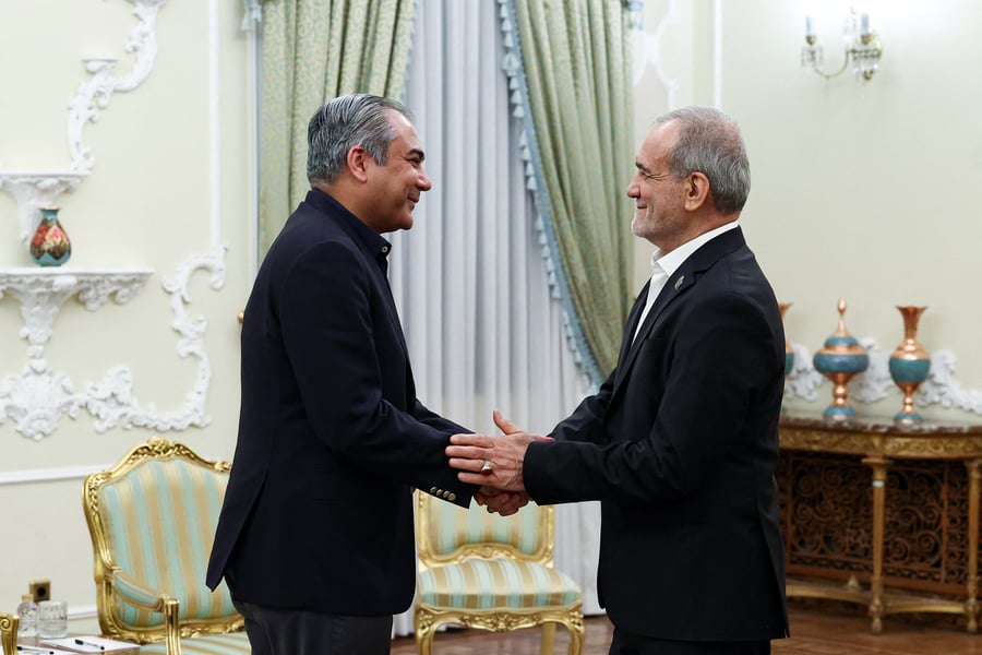 Iranian President Masoud Pezeshkian in diplomatic meeting August 2026 AFP photo