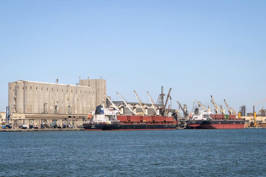 Ships at Damietta Port in Egypt after drone attack on US-owned LNG vessel during the Iran war