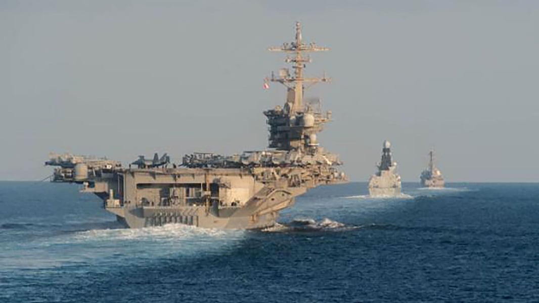 The Strait of Hormuz contested between Iranian and US forces in the Iran-US war, August 2026