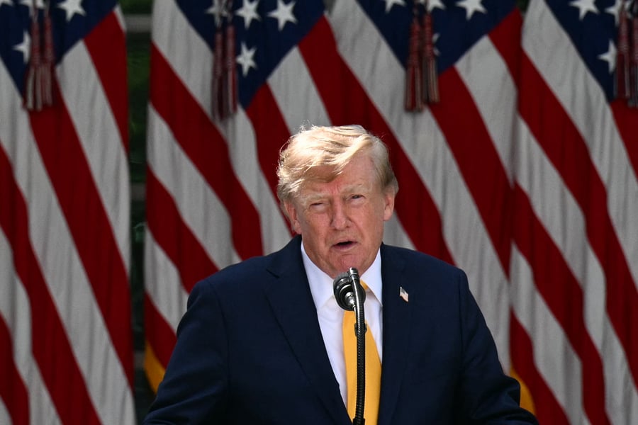 US President Donald Trump speaks at the White House as Iran war public support hits record low