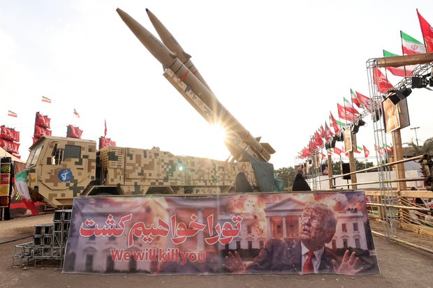 Iranian Zolfaghar missiles on display at Azadi Square in Tehran, August 2026, as the US-Iran conflict entered its sixth month