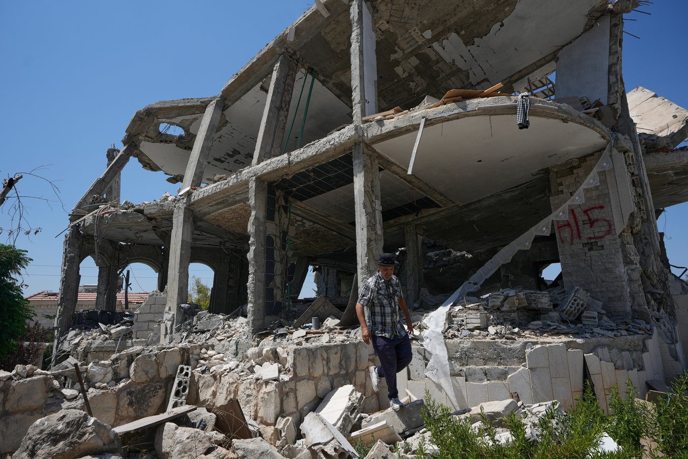 Damaged home in southern Lebanon village following Israeli artillery strikes overnight August 8 2026