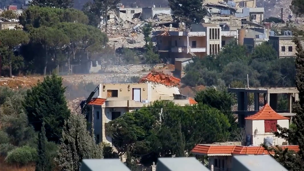 Israeli airstrike damage in southern Lebanon village August 2026