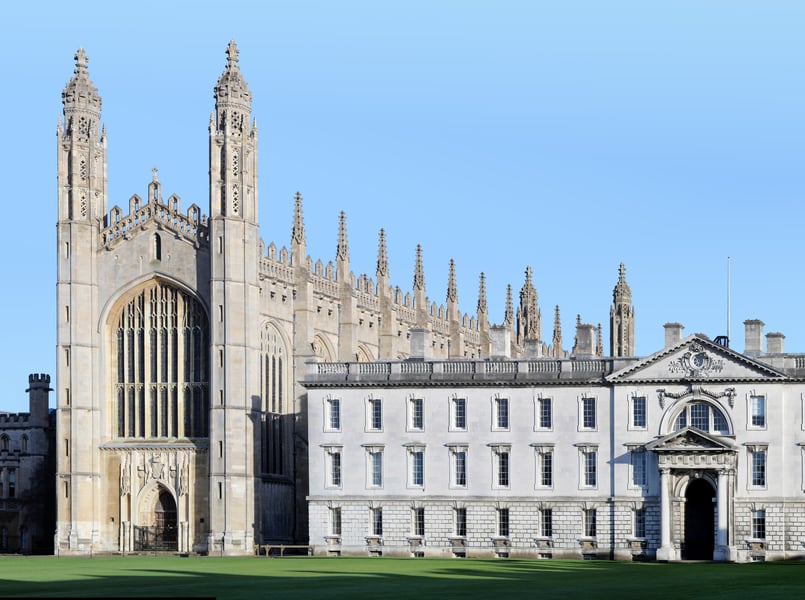 King's College Chapel and Gibbs Building at Cambridge University where Jason Arday became the institution's youngest Black professor in its 800-year history in 2023