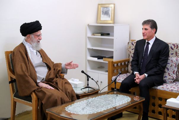 Kurdistan Region President Nechirvan Barzani meets Iran Supreme Leader Khamenei in Tehran May 2024 file photo