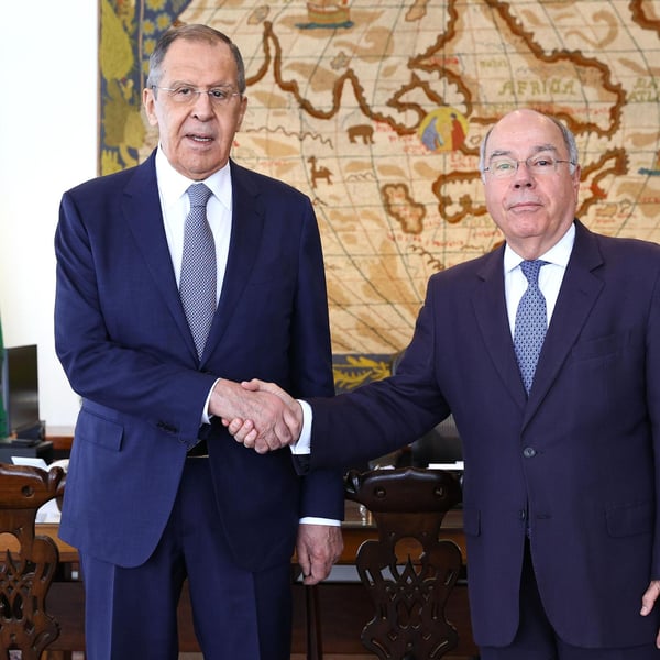 Lavrov at a diplomatic meeting