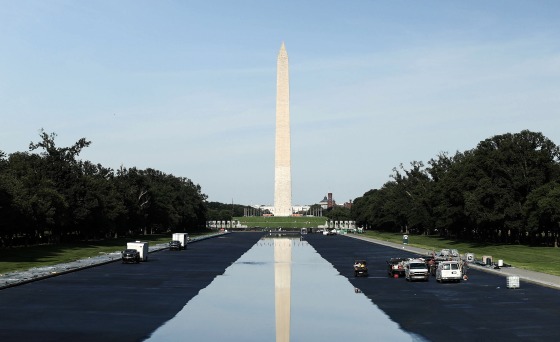 Lincoln Memorial Reflecting Pool in Washington DC during the 2026 renovation controversy