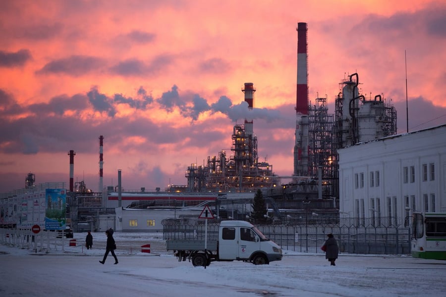Lukoil oil refinery and fuel production operations in Russia amid international sanctions