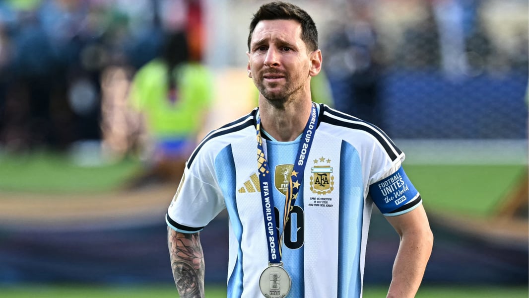 Lionel Messi during his final Argentina international match at the 2026 World Cup