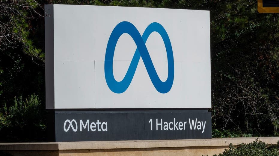 Meta headquarters sign outside the company campus in California