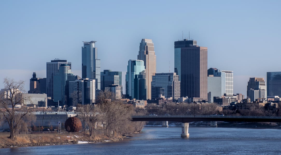 Downtown Minneapolis where DHS covertly surveilled anti-ICE protesters and union members under Operation Puppet Master