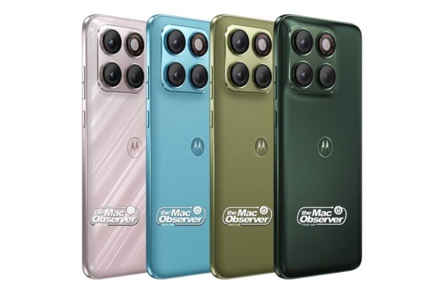 Motorola Edge 70 Neo leaked render showing four color options including textured pink variant
