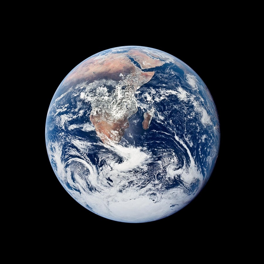 Full view of planet Earth from space photographed by NASA Apollo 17 crew