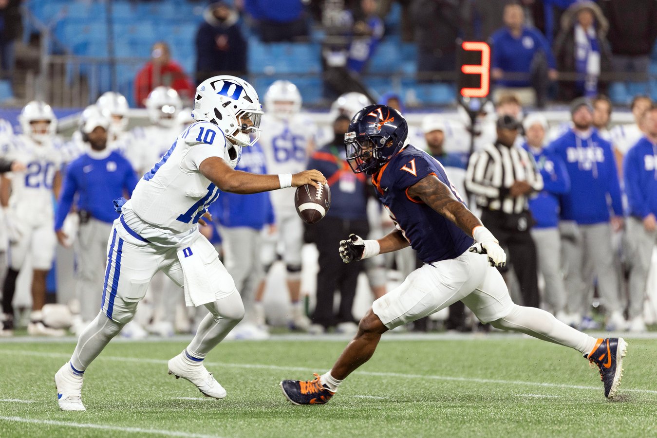 College football players on the field, as a court ruling grants 2022 class athletes a fifth year of eligibility